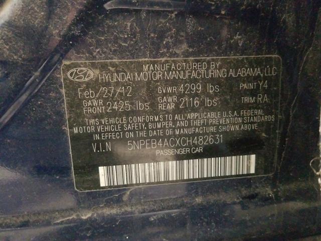 Photo 10 from auction – 2012 HYUNDAI SONATA GLS with VIN 5NPEB4ACXCH482631
