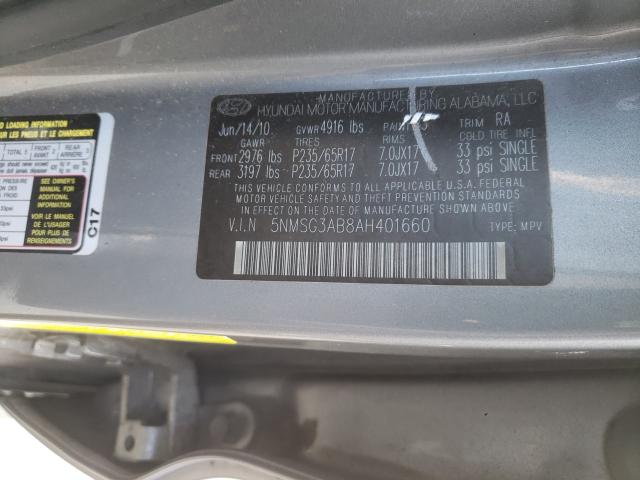 Photo 10 from auction – 2010 HYUNDAI SANTA FE G with VIN 5NMSG3AB8AH401660