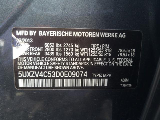 Photo 10 from auction – 2013 BMW X5 XDRIVE3 with VIN 5UXZV4C53D0E09074
