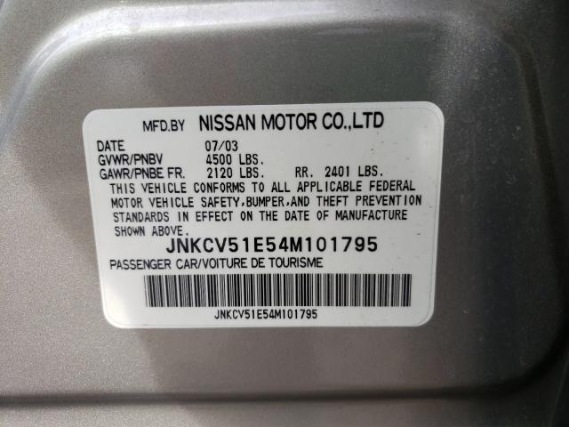 Photo 10 from auction – 2004 INFINITI G35 with VIN JNKCV51E54M101795