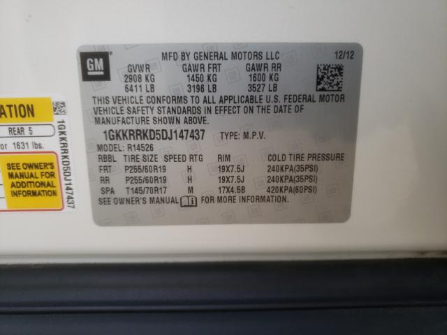 Photo 10 from auction – 2013 GMC ACADIA SLT with VIN 1GKKRRKD5DJ147437