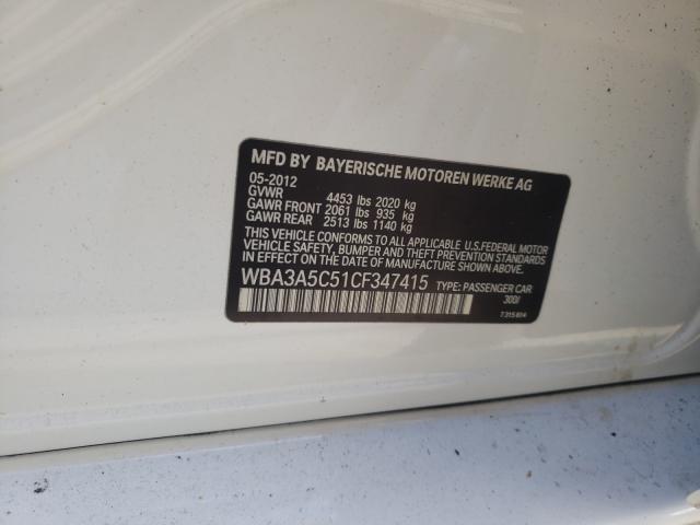 Photo 10 from auction – 2012 BMW 328 I with VIN WBA3A5C51CF347415