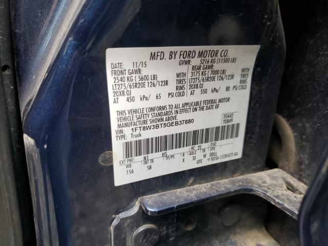 Photo 10 from auction – 2016 FORD F350 SUPER with VIN 1FT8W3BT5GEB37880