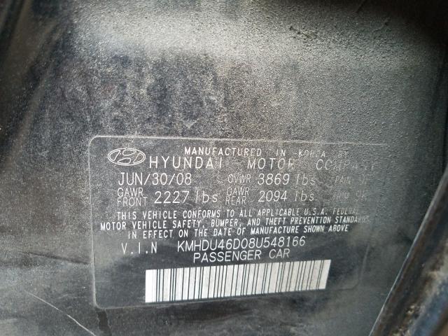 Photo 10 from auction – 2008 HYUNDAI ELANTRA GL with VIN KMHDU46D08U548166