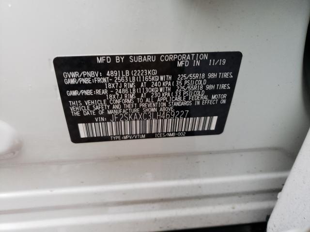 Photo 10 from auction – 2020 SUBARU FORESTER T with VIN JF2SKAXC3LH469227