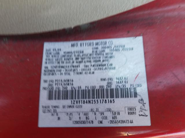 Photo 10 from auction – 2005 FORD MUSTANG with VIN 1ZVFT84N255178165