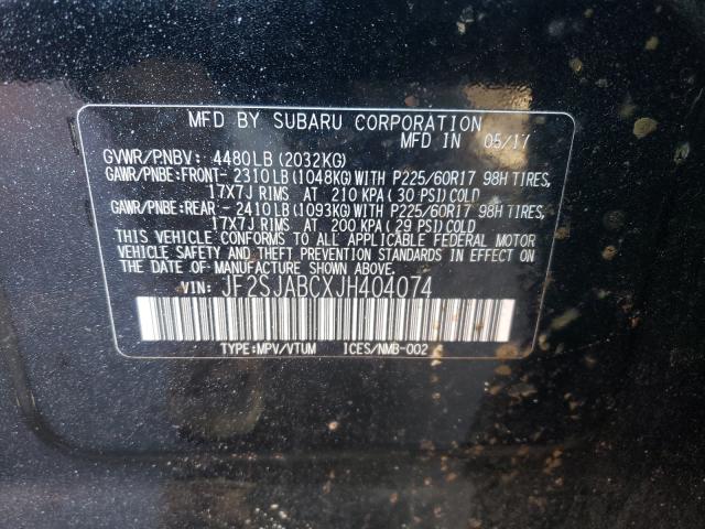 Photo 10 from auction – 2018 SUBARU FORESTER 2 with VIN JF2SJABCXJH404074