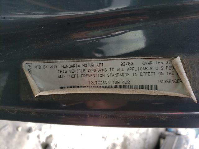 Photo 10 from auction – 2001 AUDI TT with VIN TRUTC28N311001452