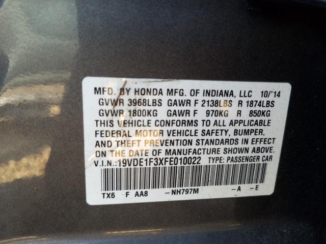 Photo 10 from auction – 2015 ACURA ILX 20 with VIN 19VDE1F3XFE010022