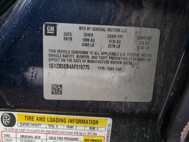 Photo 10 from auction – 2010 CHEVROLET MALIBU LS with VIN 1G1ZB5EB4AF316775
