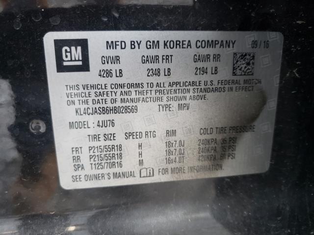 Photo 10 from auction – 2017 BUICK ENCORE PRE with VIN KL4CJASB6HB028569