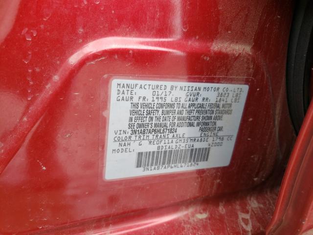 Photo 10 from auction – 2017 NISSAN SENTRA S with VIN 3N1AB7AP6HL671824