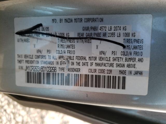 Photo 10 from auction – 2006 MAZDA 5 with VIN JM1CR293X60103298