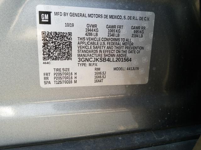 Photo 10 from auction – 2020 CHEVROLET TRAX LS with VIN 3GNCJKSB4LL201564