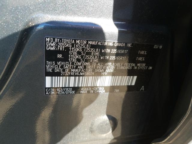 Photo 10 from auction – 2018 TOYOTA RAV4 LE with VIN 2T3ZFREV6JW458024
