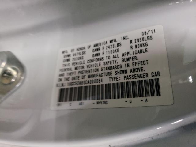 Photo 10 from auction – 2012 HONDA ACCORD EXL with VIN 1HGCS2A80CA000054