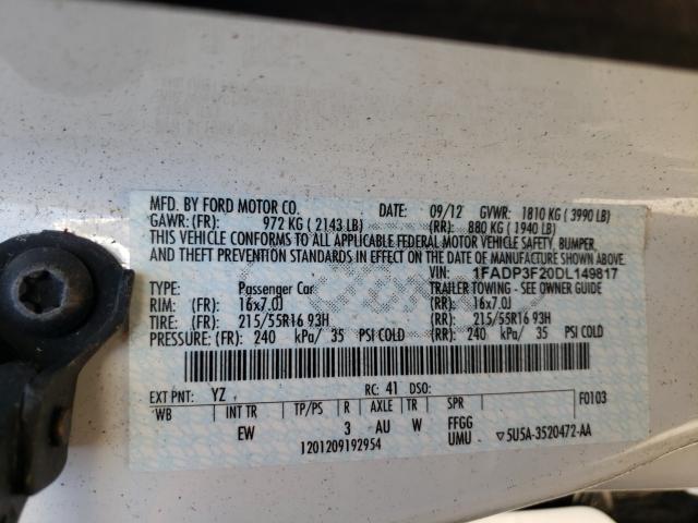 Photo 10 from auction – 2013 FORD FOCUS SE with VIN 1FADP3F20DL149817