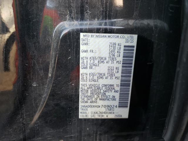 Photo 10 from auction – 2016 NISSAN FRONTIER S with VIN 1N6AD0ER4GN709024
