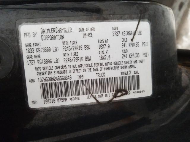Photo 10 from auction – 2004 DODGE DAKOTA QUA with VIN 1D7HG38N24S568640