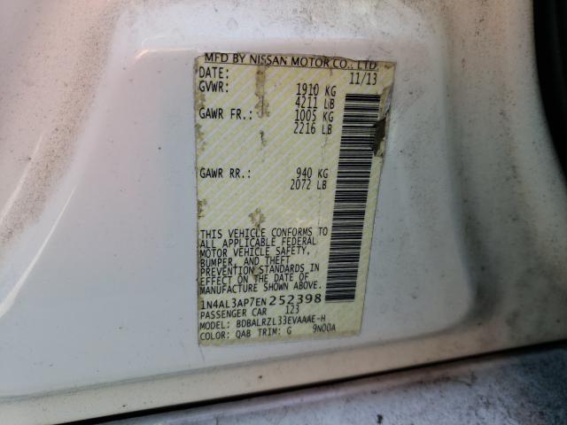 Photo 10 from auction – 2014 NISSAN ALTIMA 2.5 with VIN 1N4AL3AP7EN252398