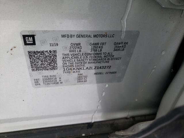 Photo 10 from auction – 2020 GMC ACADIA SLE with VIN 1GKKNKLA2LZ143272