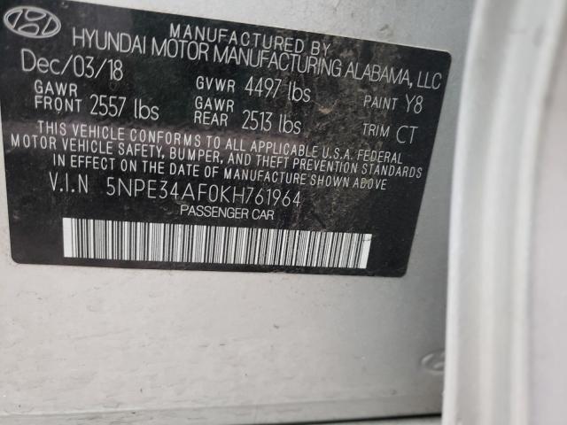 Photo 10 from auction – 2019 HYUNDAI SONATA LIM with VIN 5NPE34AF0KH761964