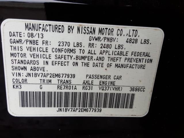 Photo 10 from auction – 2014 INFINITI Q50 BASE with VIN JN1BV7AP2EM677939