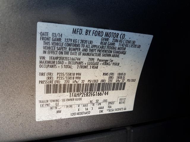 Photo 10 from auction – 2014 FORD TAURUS SEL with VIN 1FAHP2E82EG166744