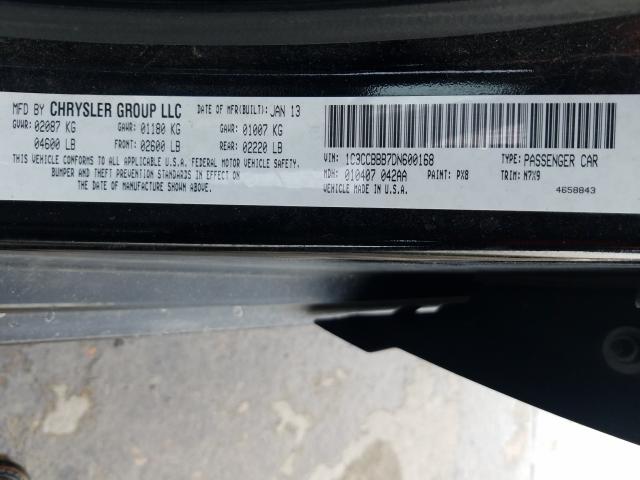 Photo 10 from auction – 2013 CHRYSLER 200 TOURIN with VIN 1C3CCBBB7DN600168