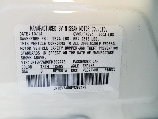 Photo 10 from auction – 2015 INFINITI Q50 BASE with VIN JN1BV7AR0FM392479