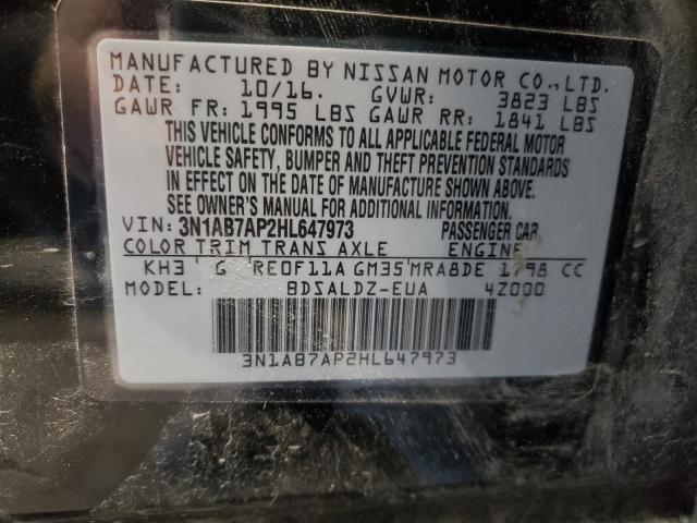Photo 10 from auction – 2017 NISSAN SENTRA S with VIN 3N1AB7AP2HL647973