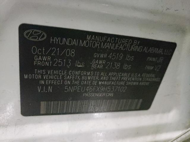 Photo 10 from auction – 2009 HYUNDAI SONATA SE with VIN 5NPEU46FX9H537102