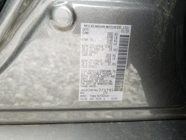 Photo 10 from auction – 2019 NISSAN ROGUE S with VIN 5N1AT2MT4KC771795