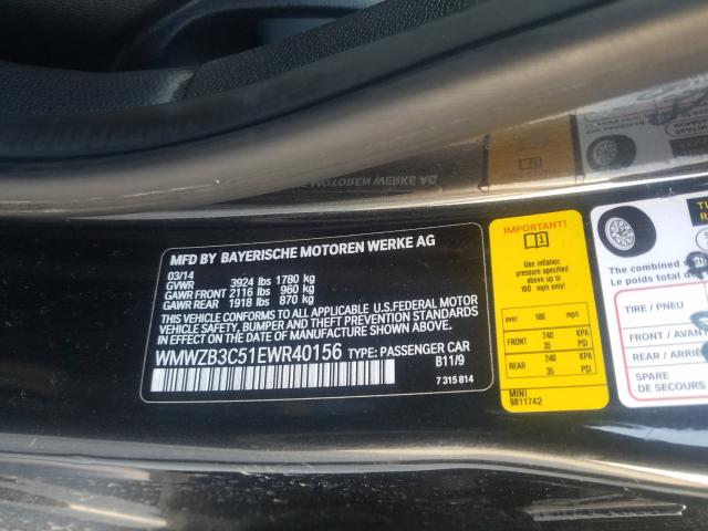 Photo 10 from auction – 2014 MINI COOPER COU with VIN WMWZB3C51EWR40156