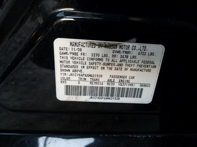 Photo 10 from auction – 2010 INFINITI G37 BASE with VIN JN1CV6AP4AM401528