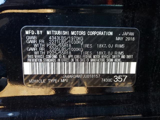 Photo 10 from auction – 2018 MITSUBISHI OUTLANDER with VIN JA4AR3AW7JU018157