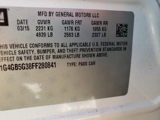 Photo 10 from auction – 2015 BUICK LACROSSE with VIN 1G4GB5G38FF280841