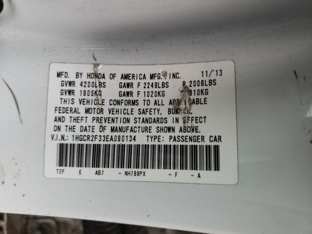 Photo 10 from auction – 2014 HONDA ACCORD LX with VIN 1HGCR2F33EA090134