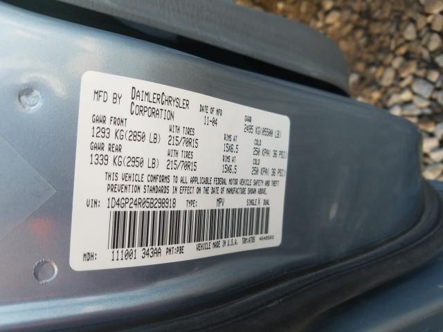 Photo 10 from auction – 2005 DODGE GRAND CARA with VIN 1D4GP24R05B298918