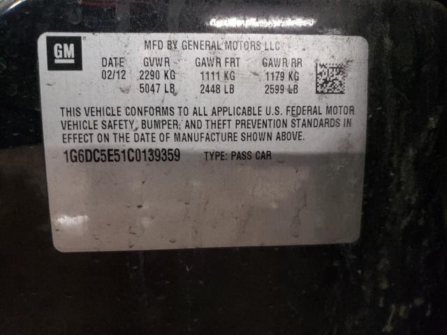 Photo 10 from auction – 2012 CADILLAC CTS with VIN 1G6DC5E51C0139359