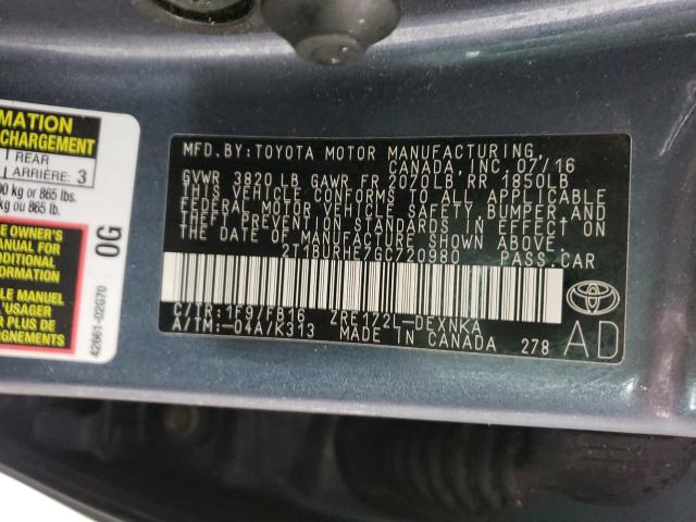 Photo 10 from auction – 2016 TOYOTA COROLLA L with VIN 2T1BURHE7GC720980