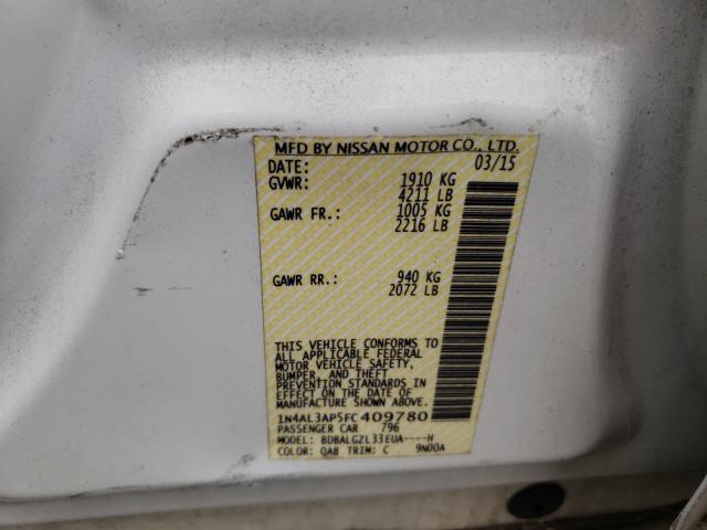 Photo 10 from auction – 2015 NISSAN ALTIMA 2.5 with VIN 1N4AL3AP5FC409780