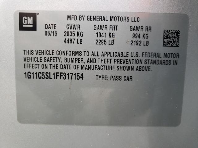 Photo 10 from auction – 2015 CHEVROLET MALIBU 1LT with VIN 1G11C5SL1FF317154