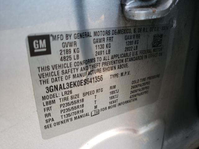 Photo 10 from auction – 2014 CHEVROLET CAPTIVA LT with VIN 3GNAL3EK0ES641356