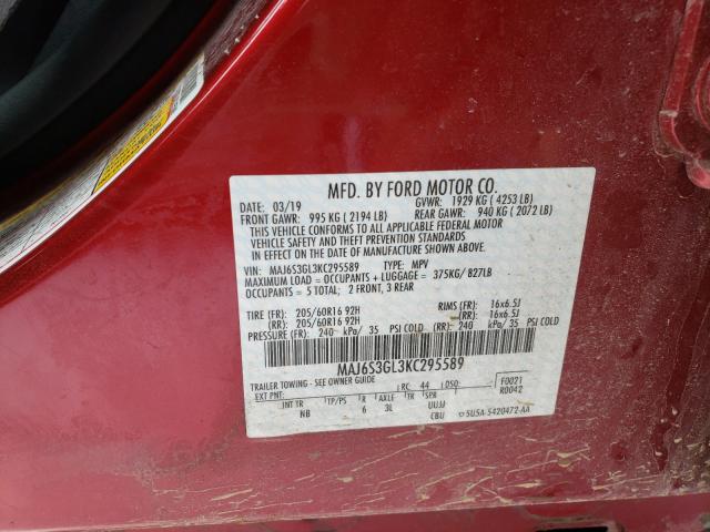 Photo 10 from auction – 2019 FORD ECOSPORT with VIN MAJ6S3GL3KC295589