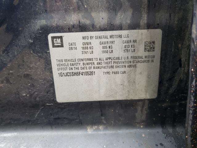 Photo 10 from auction – 2015 CHEVROLET SONIC LT with VIN 1G1JC5SH6F4105261
