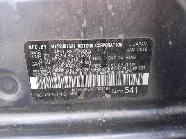 Photo 10 from auction – 2019 MITSUBISHI OUTLANDER with VIN JA4AD3A33KJ001167