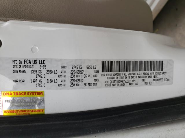 Photo 10 from auction – 2015 CHRYSLER TOWN & COU with VIN 2C4RC1BG7FR755577