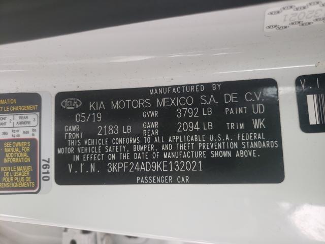 Photo 10 from auction – 2019 KIA FORTE FE with VIN 3KPF24AD9KE132021