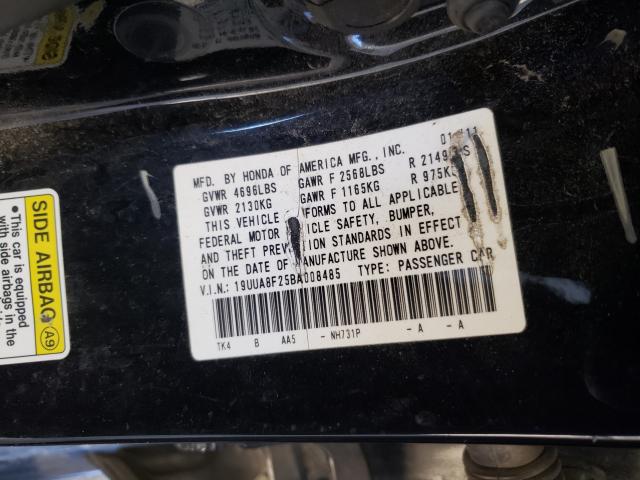 Photo 10 from auction – 2011 ACURA TL with VIN 19UUA8F25BA008485